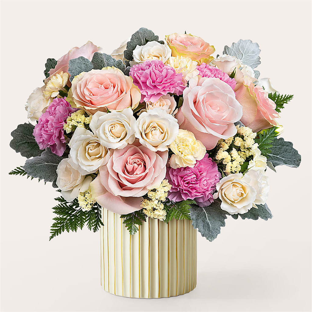 Blissful Moments Bouquet with Ivory Vase – L & M FLOWER SHOP, Canonsburg PA