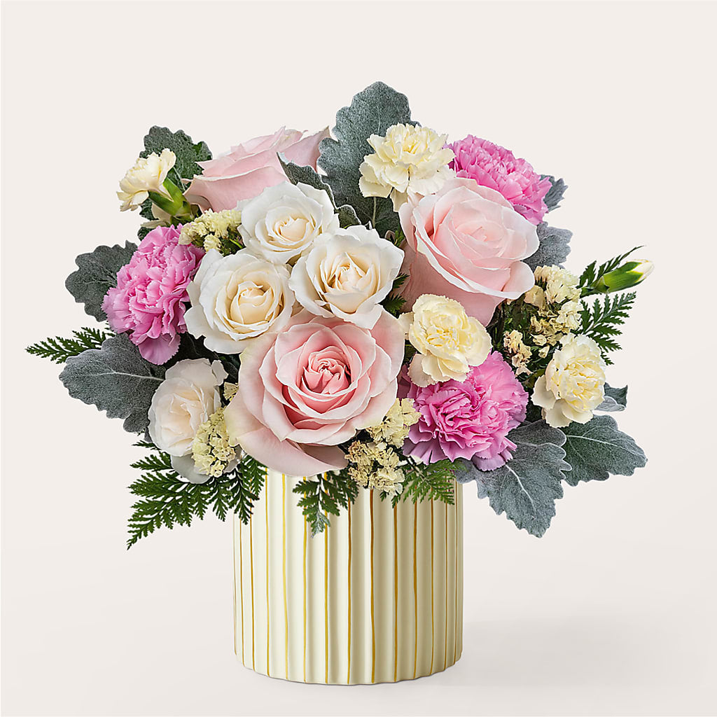 Blissful Moments Bouquet with Ivory Vase – L & M FLOWER SHOP, Canonsburg PA