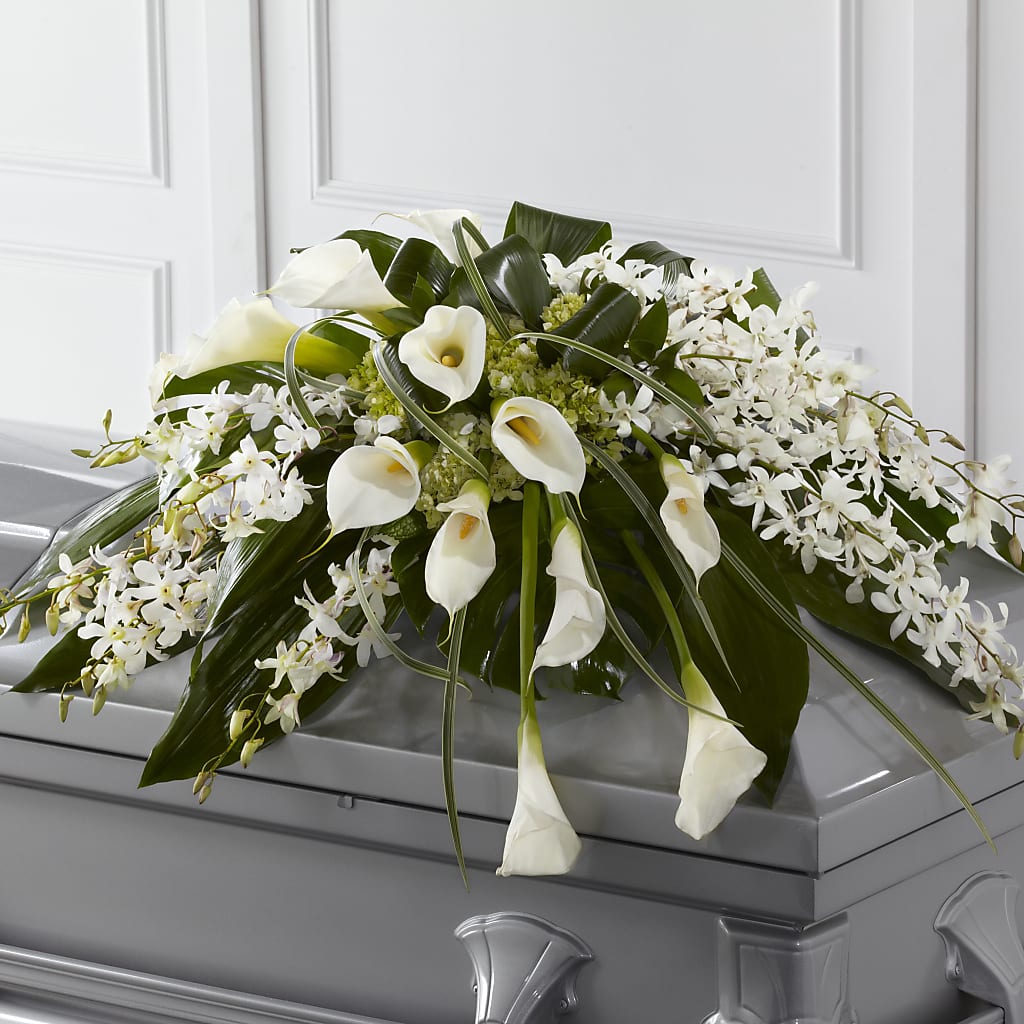 Angel Wings Casket Spray – L & M FLOWER SHOP, Canonsburg PA