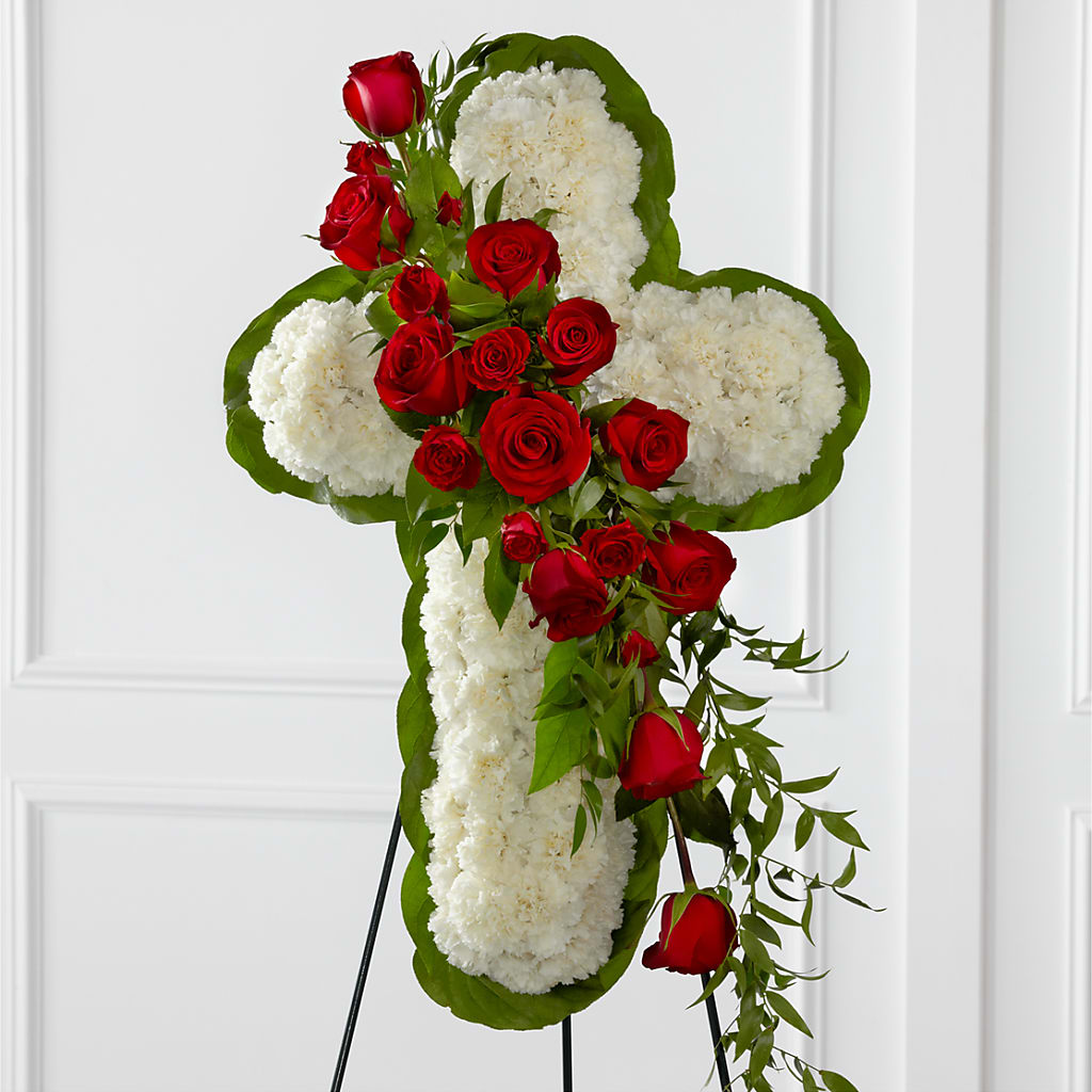 Floral Cross Easel – L & M FLOWER SHOP, Canonsburg PA