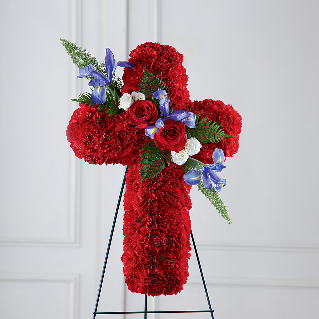Faithful Hero Floral Cross – L & M FLOWER SHOP, Canonsburg PA