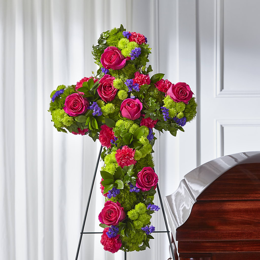 Tribute Rose Floral Cross – L & M FLOWER SHOP, Canonsburg PA