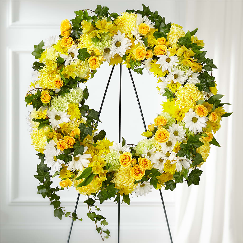 Golden Remembrance Wreath – L & M FLOWER SHOP, Canonsburg PA