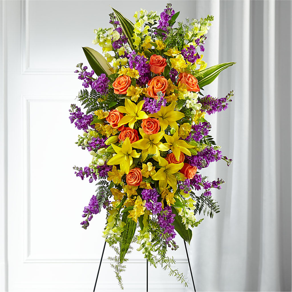 Thoughtful Prayers Standing Spray – L & M FLOWER SHOP, Canonsburg PA