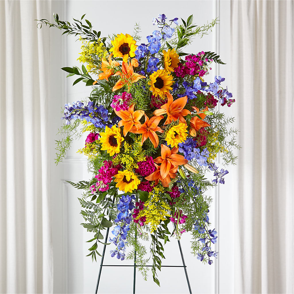 Sunlit Memories Standing Spray (Standard) – L & M FLOWER SHOP, Canonsburg PA