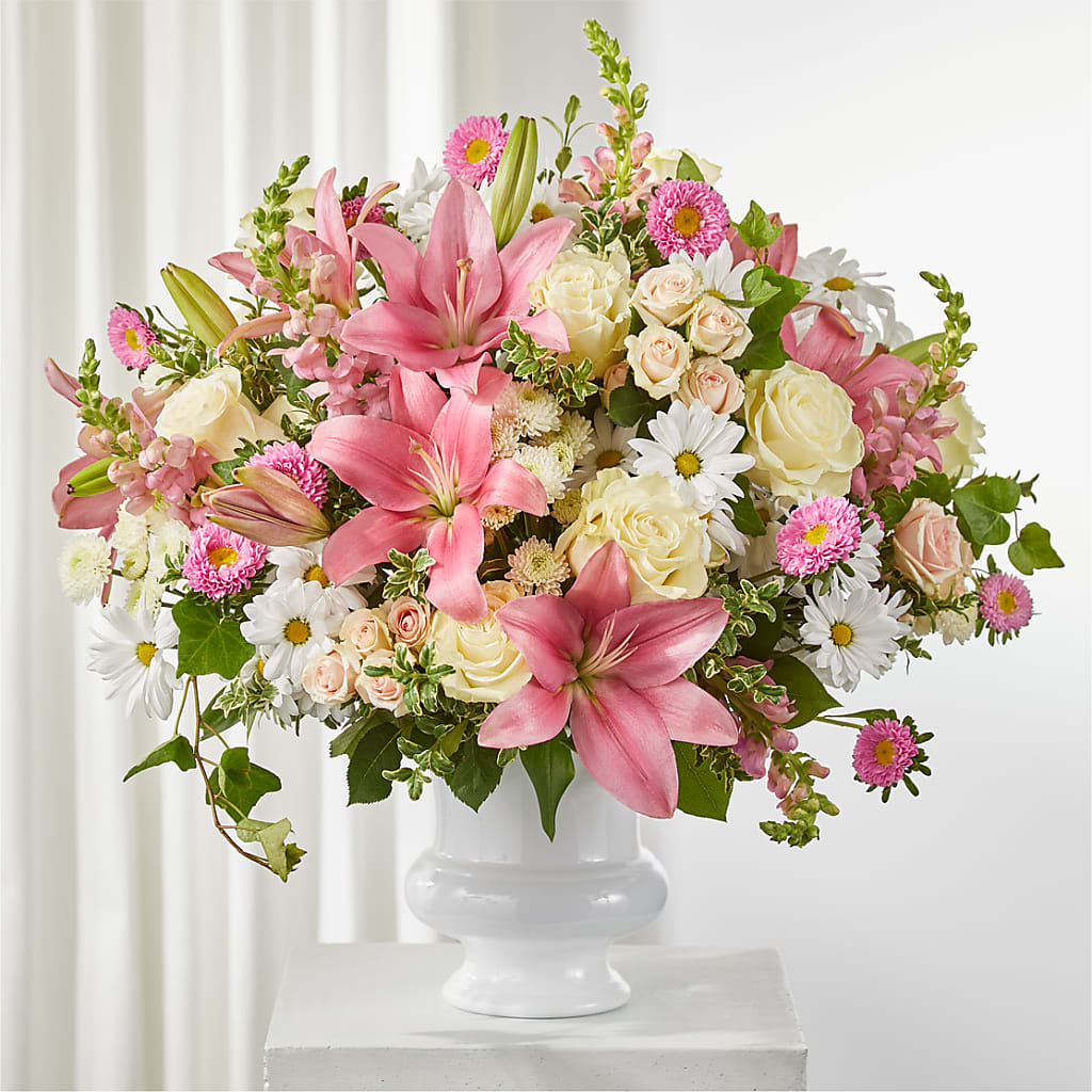 Empathetic Blooms Urn Arrangement – L & M FLOWER SHOP, Canonsburg PA