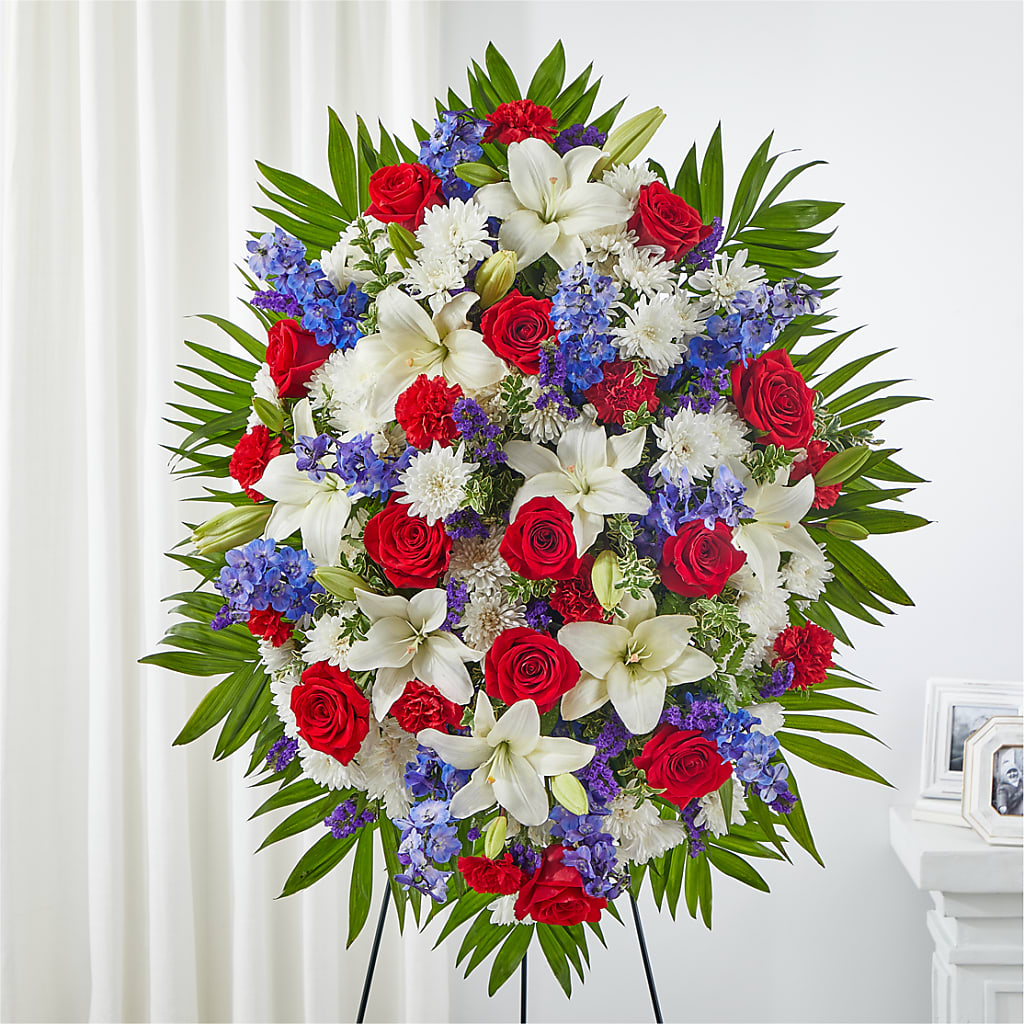 Cherished Service Standing Spray – L & M FLOWER SHOP, Canonsburg PA