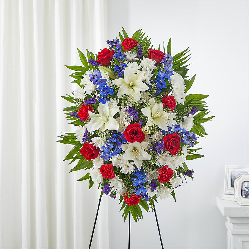 Cherished Service Standing Spray – L & M FLOWER SHOP, Canonsburg PA