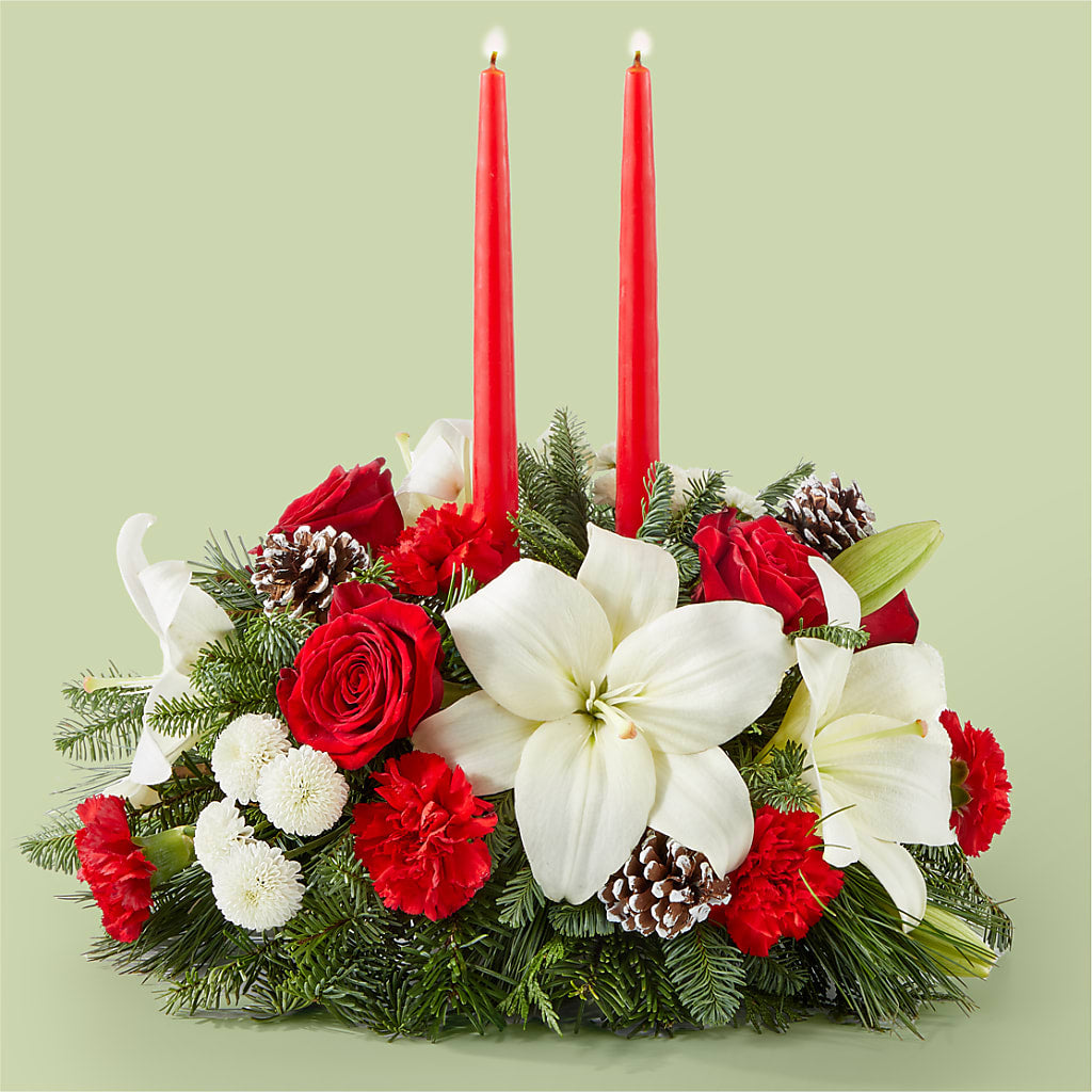 Seasonal Festivities Centerpiece – L & M FLOWER SHOP, Canonsburg PA