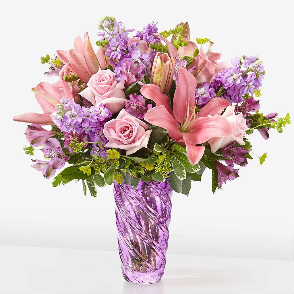 Precious Petals Bouquet with Luxe Swirl Vase – L & M FLOWER SHOP, Canonsburg PA