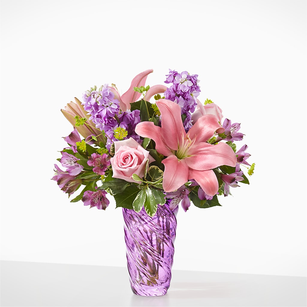 Precious Petals Bouquet with Luxe Swirl Vase – L & M FLOWER SHOP, Canonsburg PA