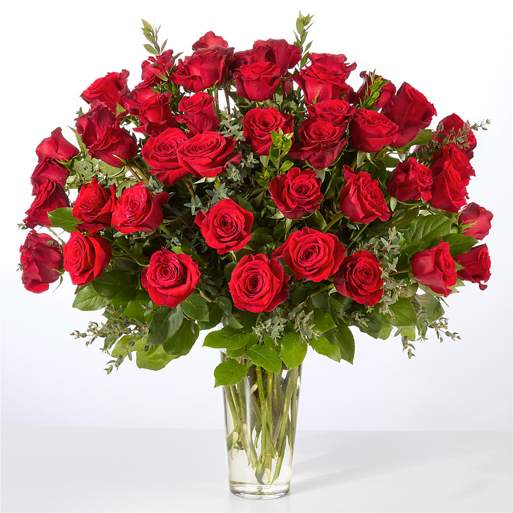 Forever Yours Fifty Stem Red Rose Bouquet – L & M FLOWER SHOP, Canonsburg PA