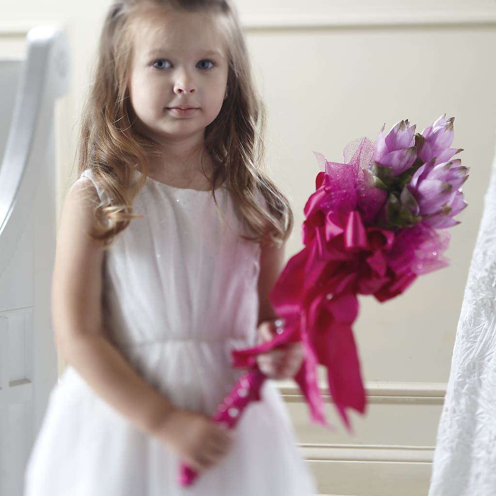 Sparkle Pink Flower Girl Bouquet – L & M FLOWER SHOP, Canonsburg PA