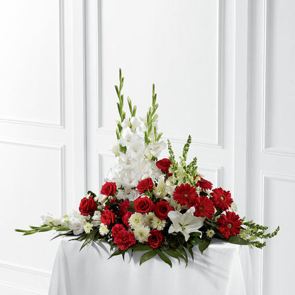 Crimson & White Arrangement – L & M FLOWER SHOP, Canonsburg PA