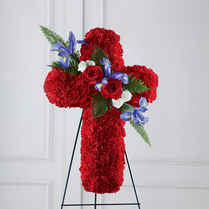 Faithful Hero Floral Cross – L & M FLOWER SHOP, Canonsburg PA