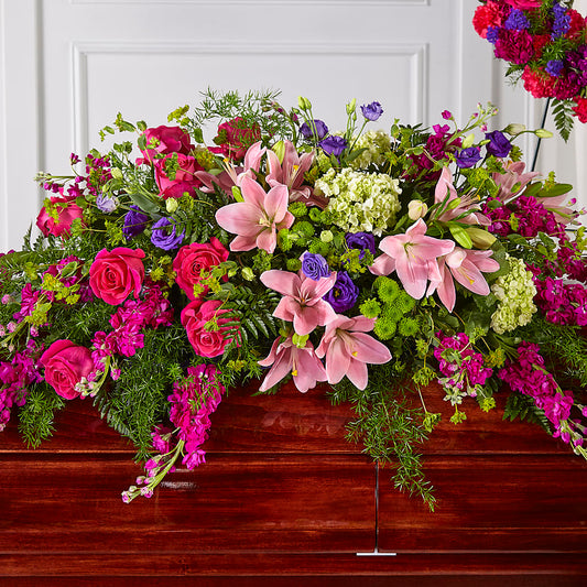 Radiant Tribute Casket Spray – L & M FLOWER SHOP, Canonsburg PA