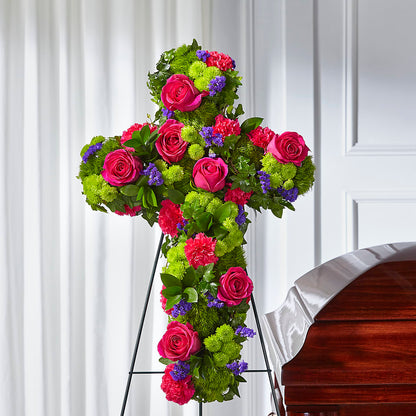 Tribute Rose Floral Cross – L & M FLOWER SHOP, Canonsburg PA