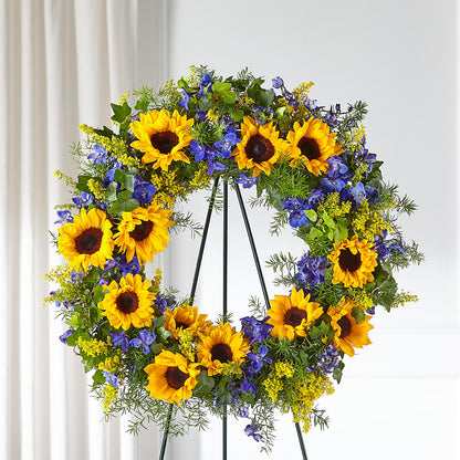 Bright Rays Wreath – L & M FLOWER SHOP, Canonsburg PA