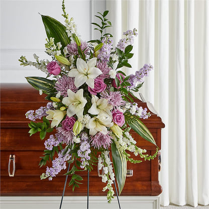 Grateful Hearts Standing Spray – L & M FLOWER SHOP, Canonsburg PA