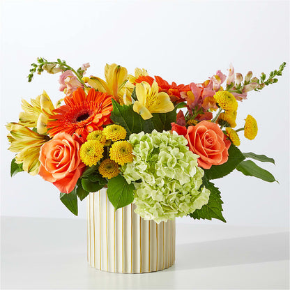 Autumn Sunshine Bouquet with Ivory Vase – L & M FLOWER SHOP, Canonsburg PA