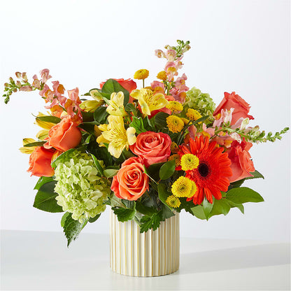 Autumn Sunshine Bouquet with Ivory Vase – L & M FLOWER SHOP, Canonsburg PA
