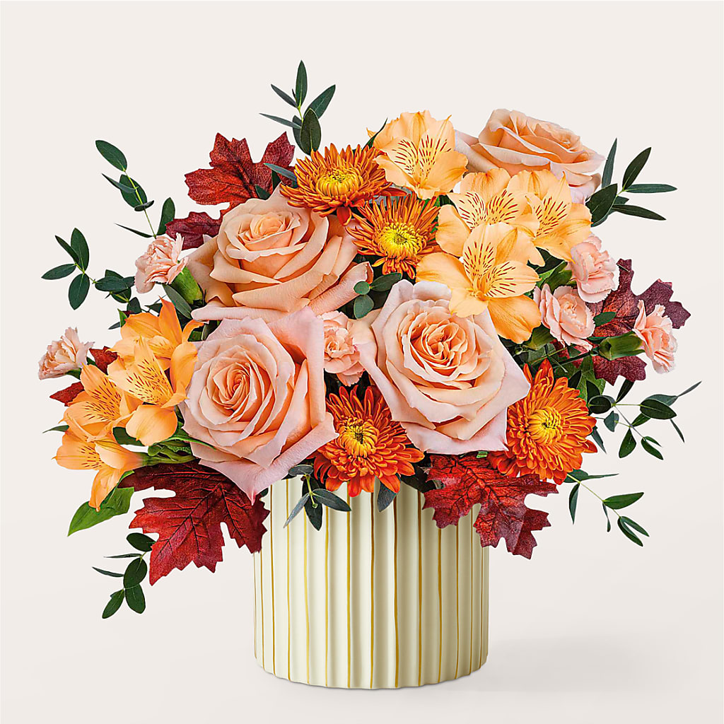 Spiced Latte Bouquet with Ivory Vase – L & M FLOWER SHOP, Canonsburg PA