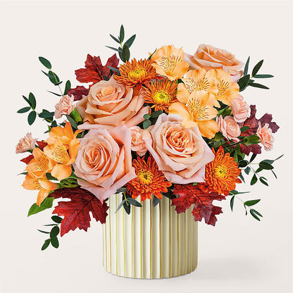 Spiced Latte Bouquet with Ivory Vase – L & M FLOWER SHOP, Canonsburg PA