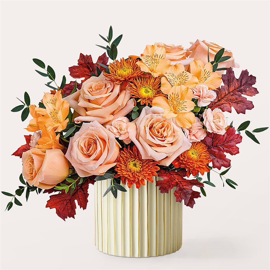 Spiced Latte Bouquet with Ivory Vase – L & M FLOWER SHOP, Canonsburg PA
