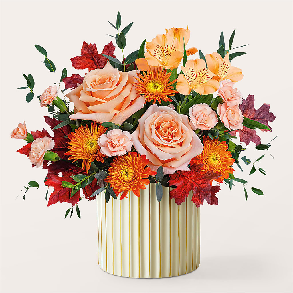 Spiced Latte Bouquet with Ivory Vase – L & M FLOWER SHOP, Canonsburg PA