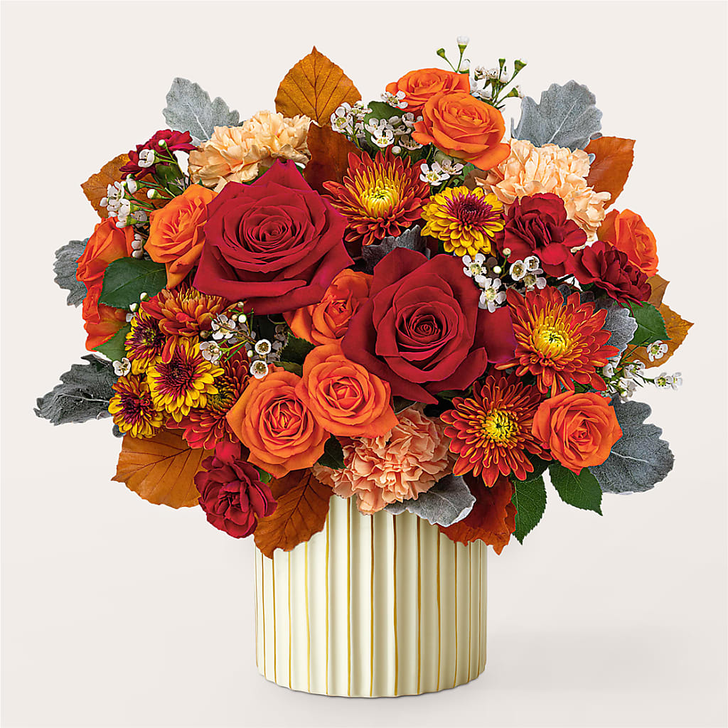 Merlot Bouquet with Ivory Vase – L & M FLOWER SHOP, Canonsburg PA