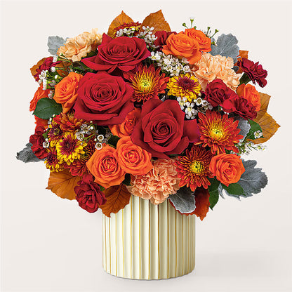 Merlot Bouquet with Ivory Vase – L & M FLOWER SHOP, Canonsburg PA