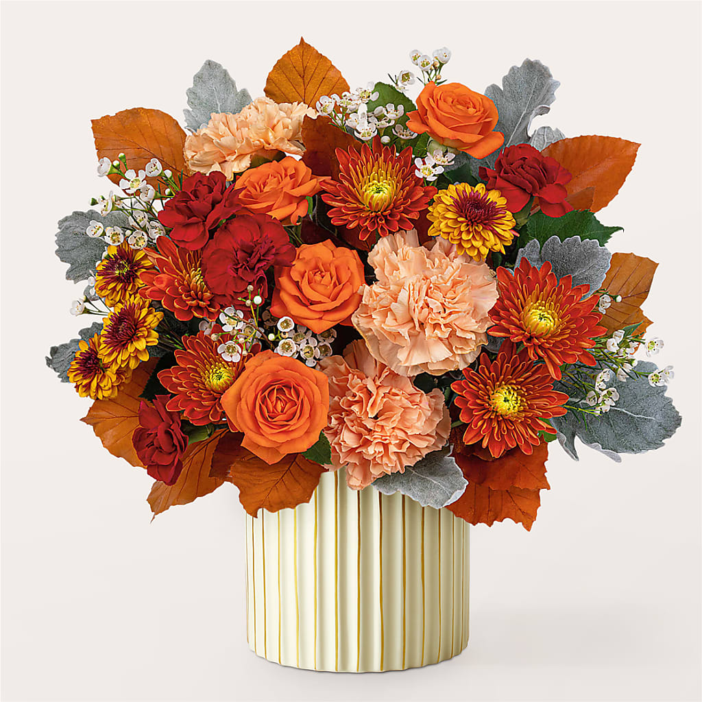 Merlot Bouquet with Ivory Vase – L & M FLOWER SHOP, Canonsburg PA