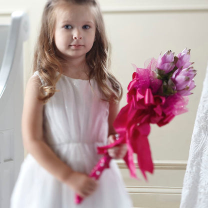 Sparkle Pink Flower Girl Bouquet – L & M FLOWER SHOP, Canonsburg PA